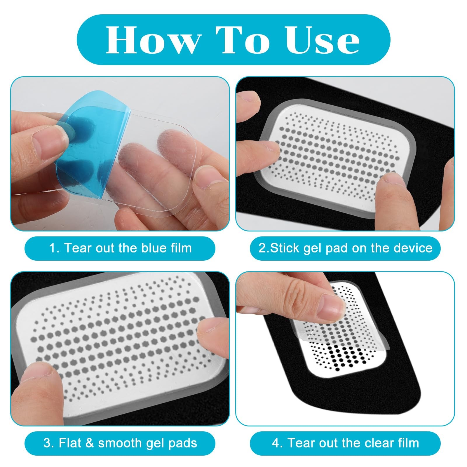 50Pcs Reusable Gel Sheet Pads Replacement for ABS Stimulator Trainer Belt