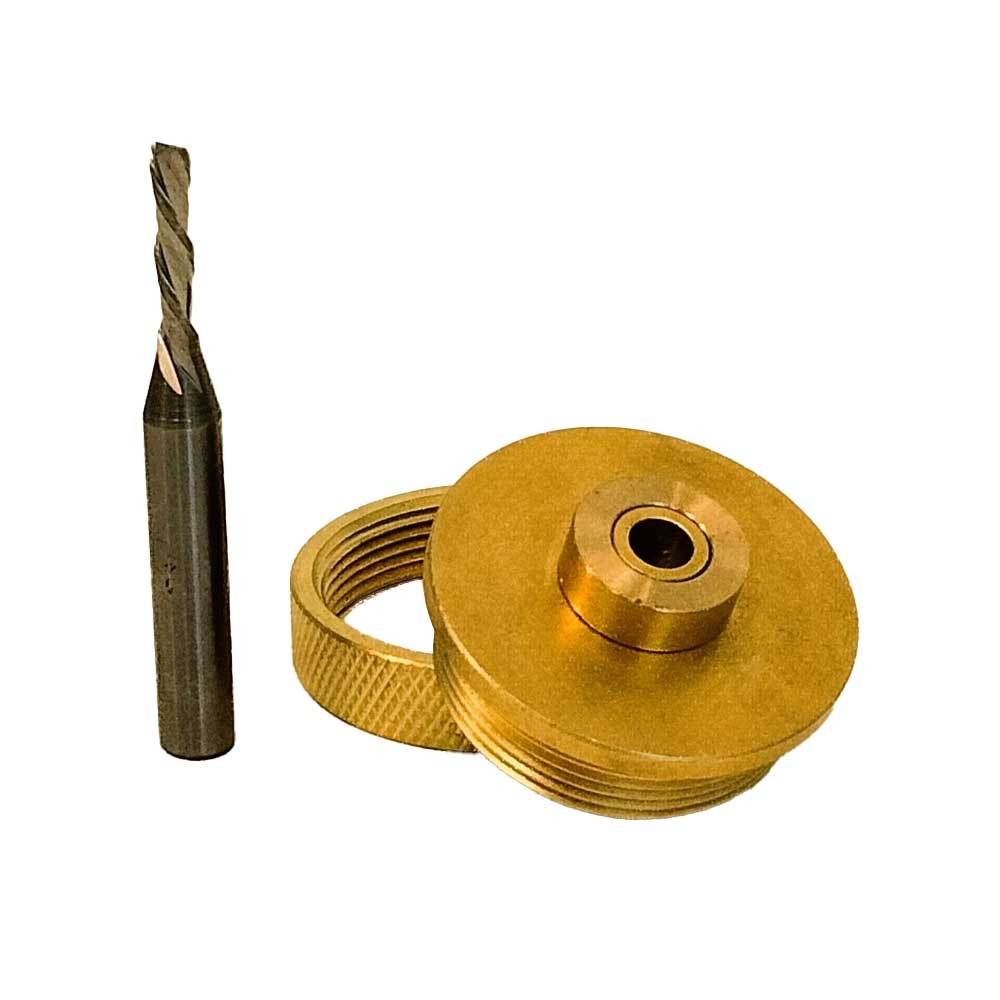 19654 Solid Brass Router Inlay Kit with 1/8 inch Downcut Spiral Router Bit