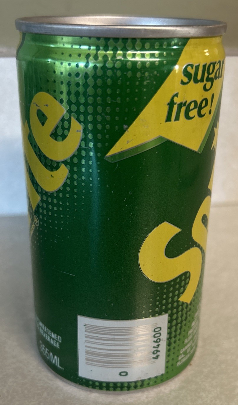 Vintage SPRITE Sugar Free! 12oz. Empty Aluminum Pull Tab Can