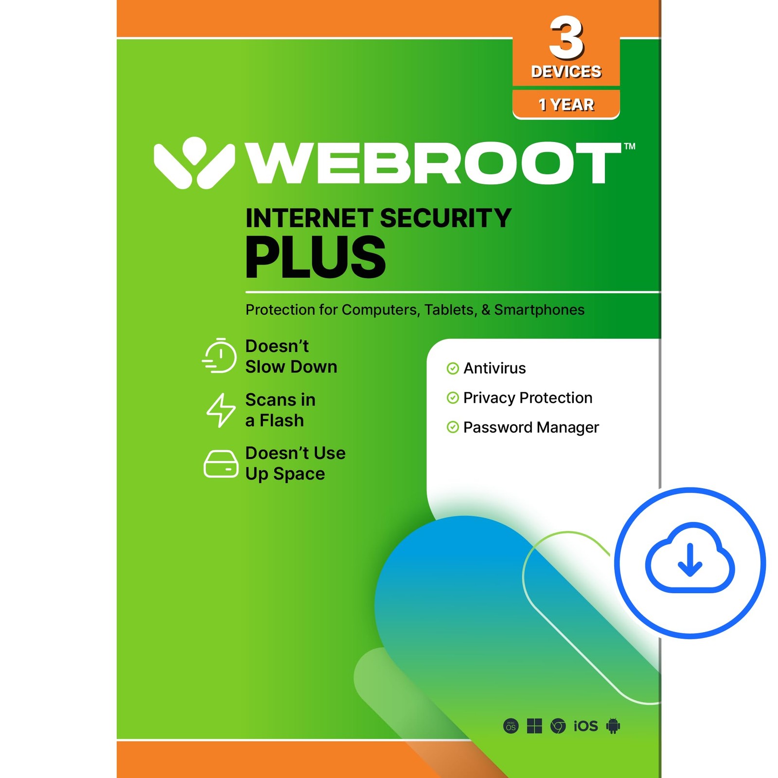 Webroot Internet Security Plus Antivirus Software 2026 3 Device 1 Year...