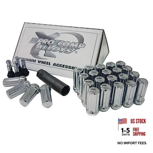 Wheels 11184B Lug Nut Kit 1/2 Spline 25 Lugs w/Spare/Valve Stem Black Lug Nut