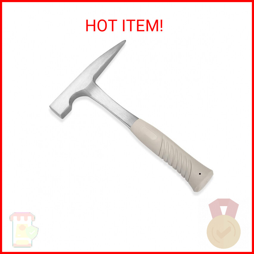 EFFICERE 22-Ounce All Steel Rock Pick Hammer with Pointed Tip, 11-Inch Overall L