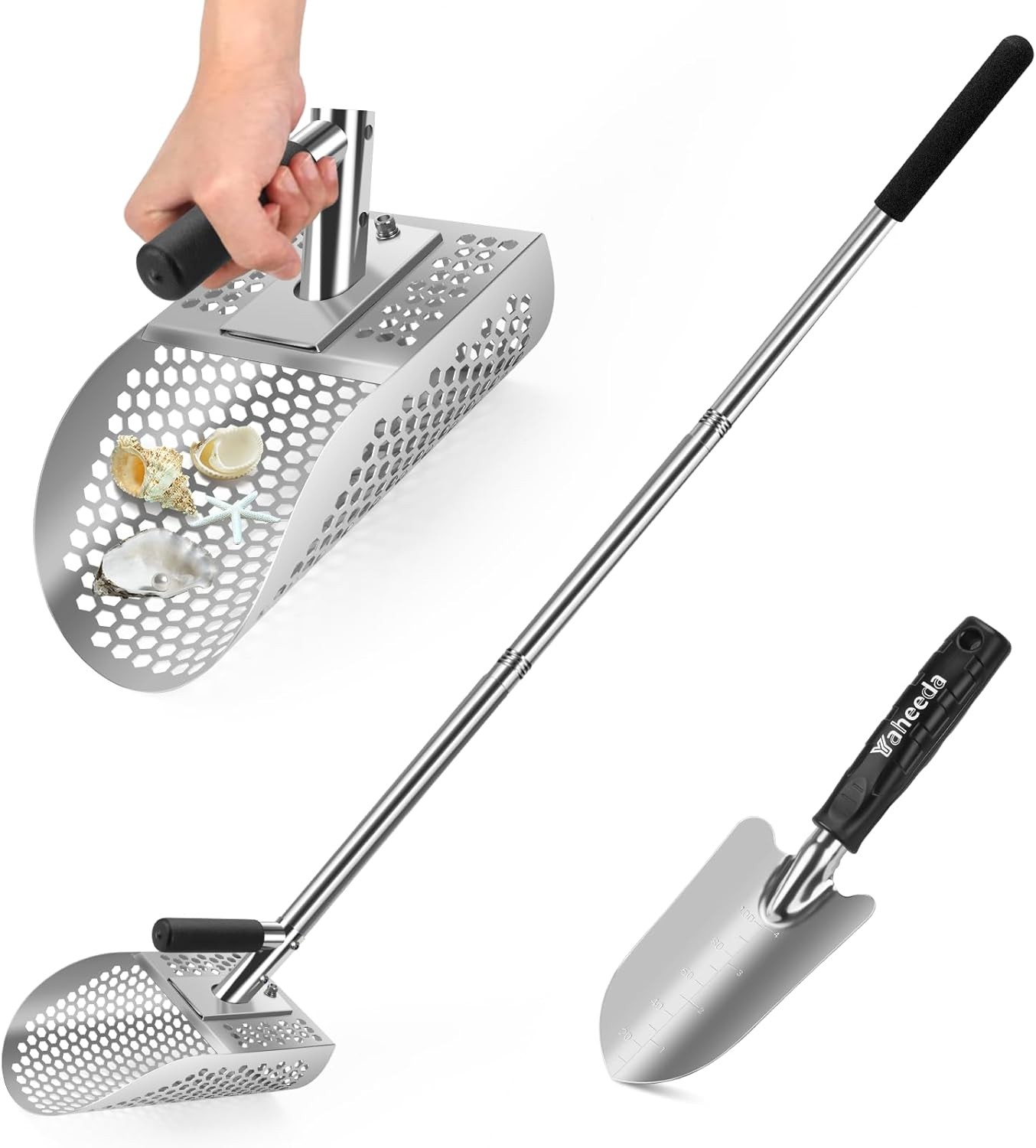 Stainless Steel Sand Scoop Long Handle Metal Detecting Tool