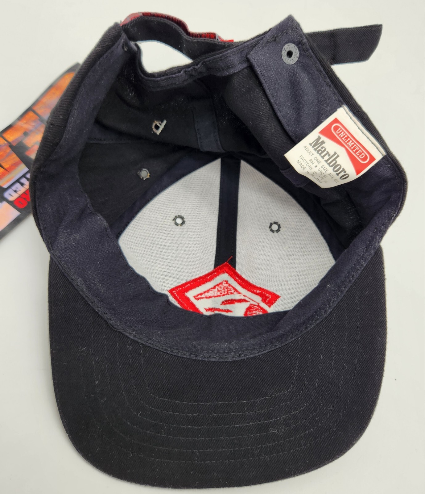 MARLBORO UNLIMITED Gear Hat NWT Cap Black Red Train Adjustable Cap 90's VINTAGE