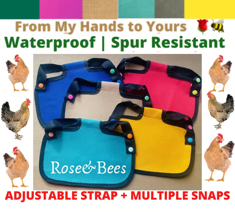 CHICKEN SADDLE Apron Hen Back protector Waterproof Canvas Poultry Mating Cockerl