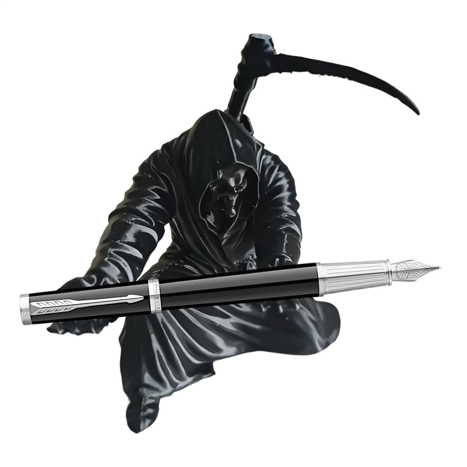 Grim-Reaper Statuee Pen Holder Aesthetic Collectible Organizer