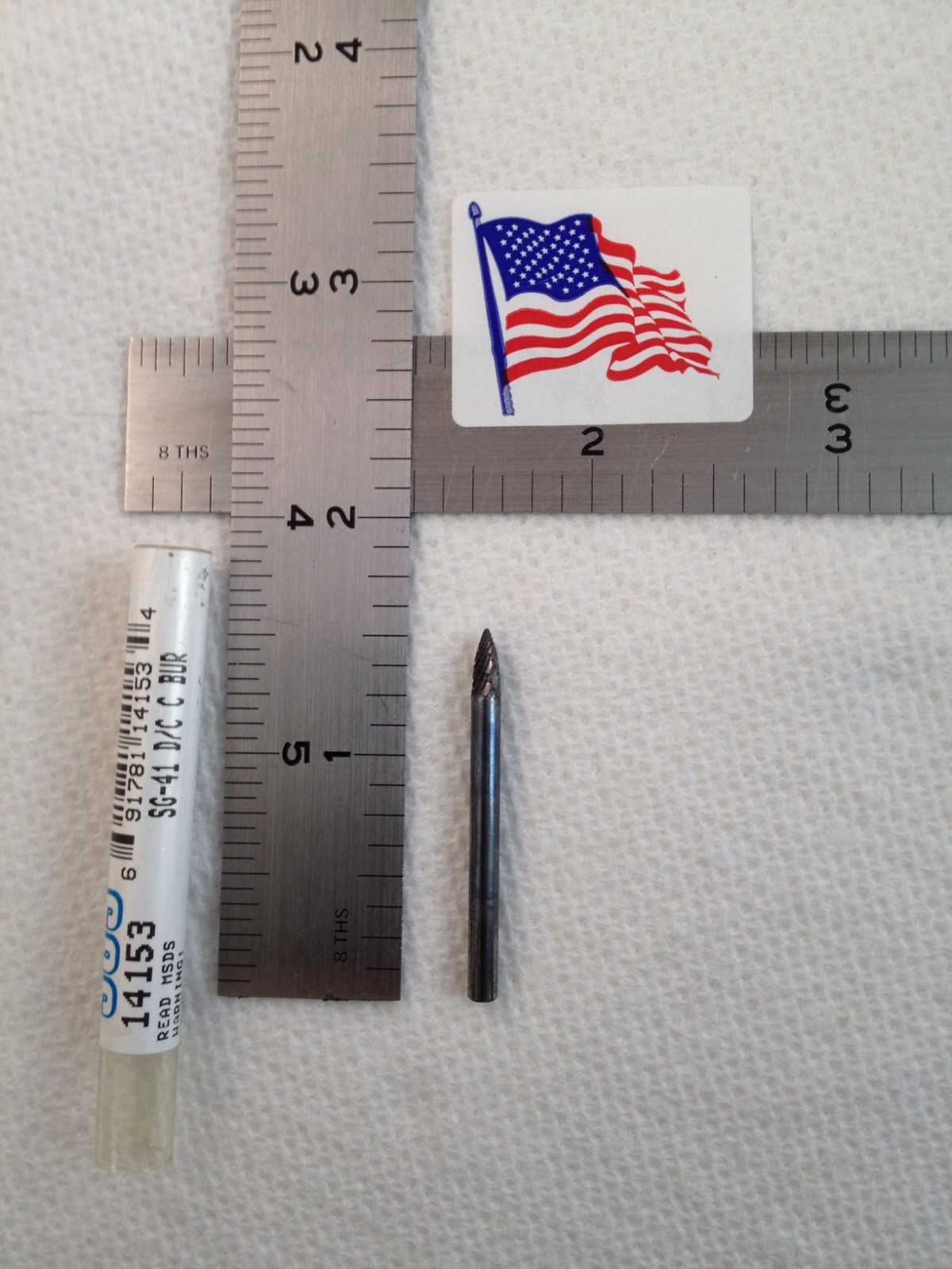 1 NEW SGS 1/8" SHANK CARBIDE BURR SG-41 DOUBLE CUT. POINTED TREE. 14153 (C673)