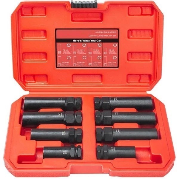 6&7 Spline Lug Nut Master Key Set - Universal Locking Removal Tool for Wheels