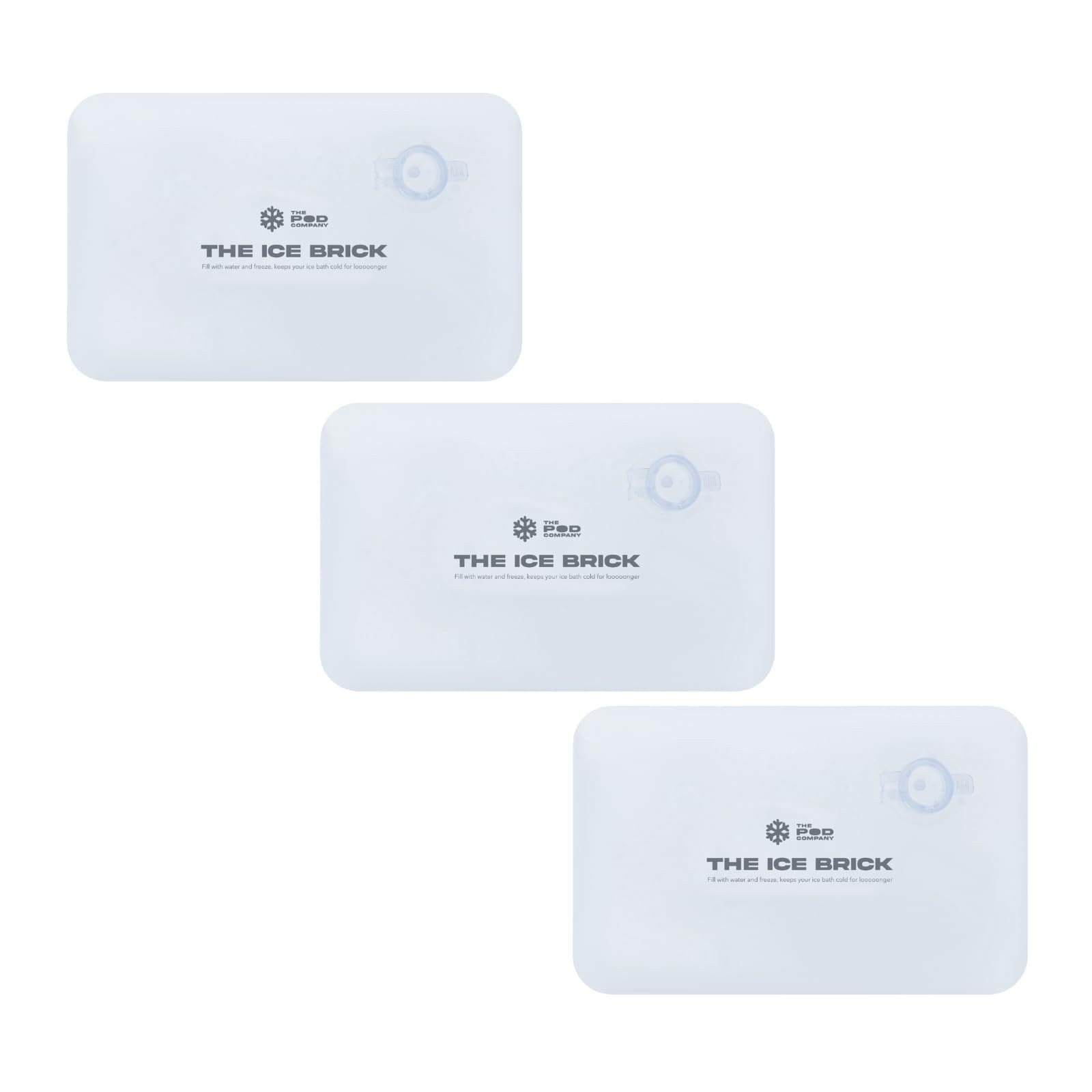 3-Pack Reusable Ice Bricks, 3 lb Cold Plunge Blocks for Long-Lasting Cooling
