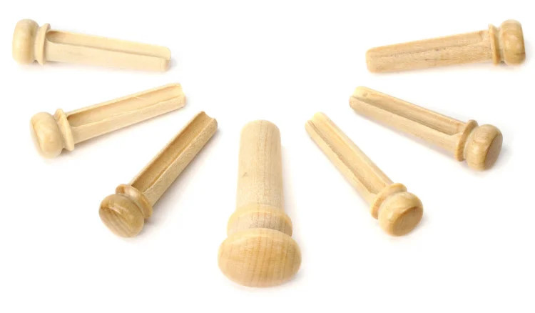 D'Addario Wood Bridge Pins (set of 6) - Boxwood