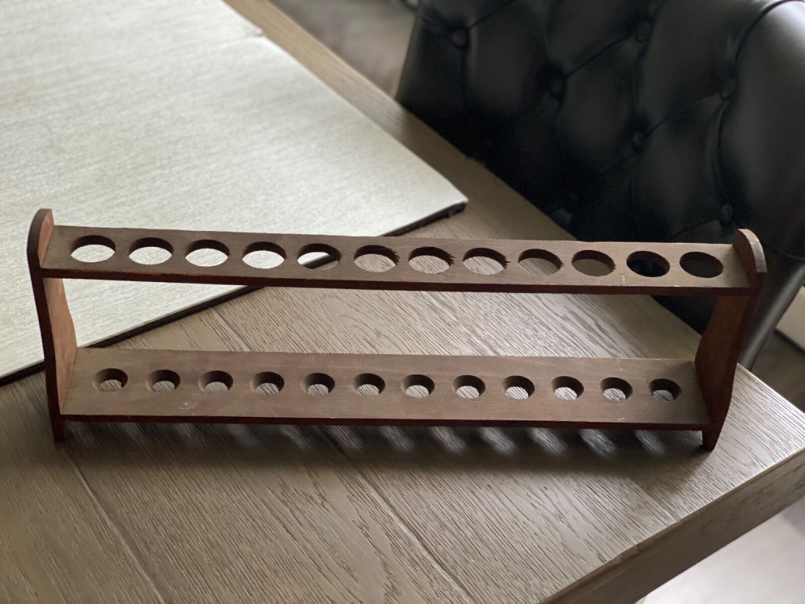 Antique Rare A.H.T.  Co Philadelphia Test Tube Rack Wooden Stand Lab Equipment