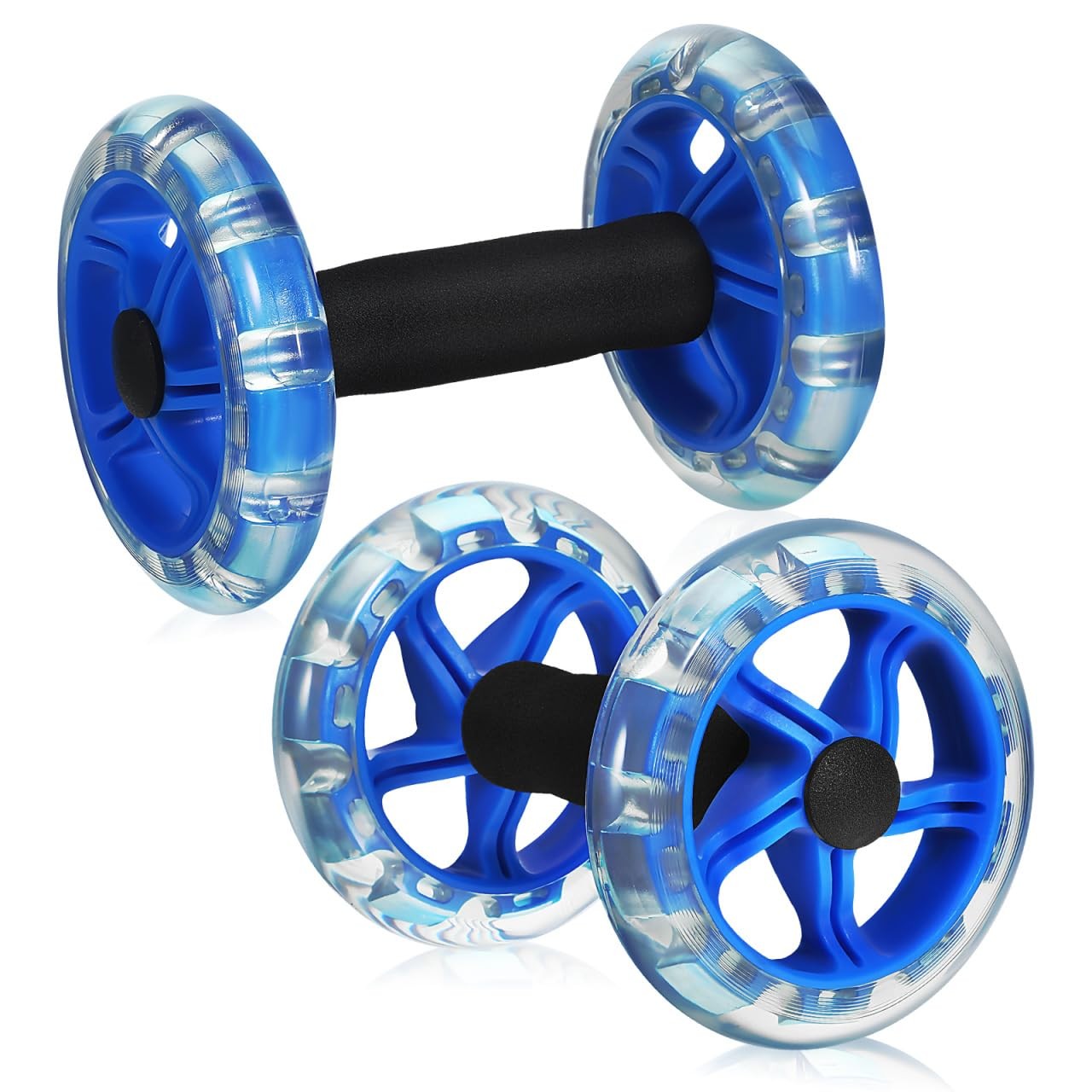 Ab Roller, Dual Wheel Core Trainer with Non‑Slip Handles, Stable Abdominal Ex...