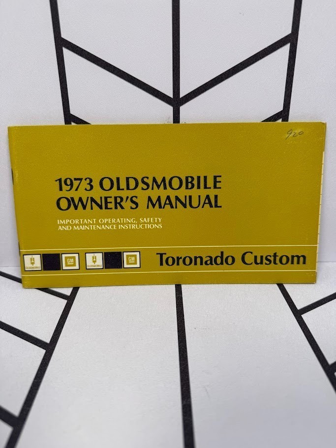 1973 Oldsmobile Toronado Original OEM Owner's Manual | Vintage Luxury Car Guide