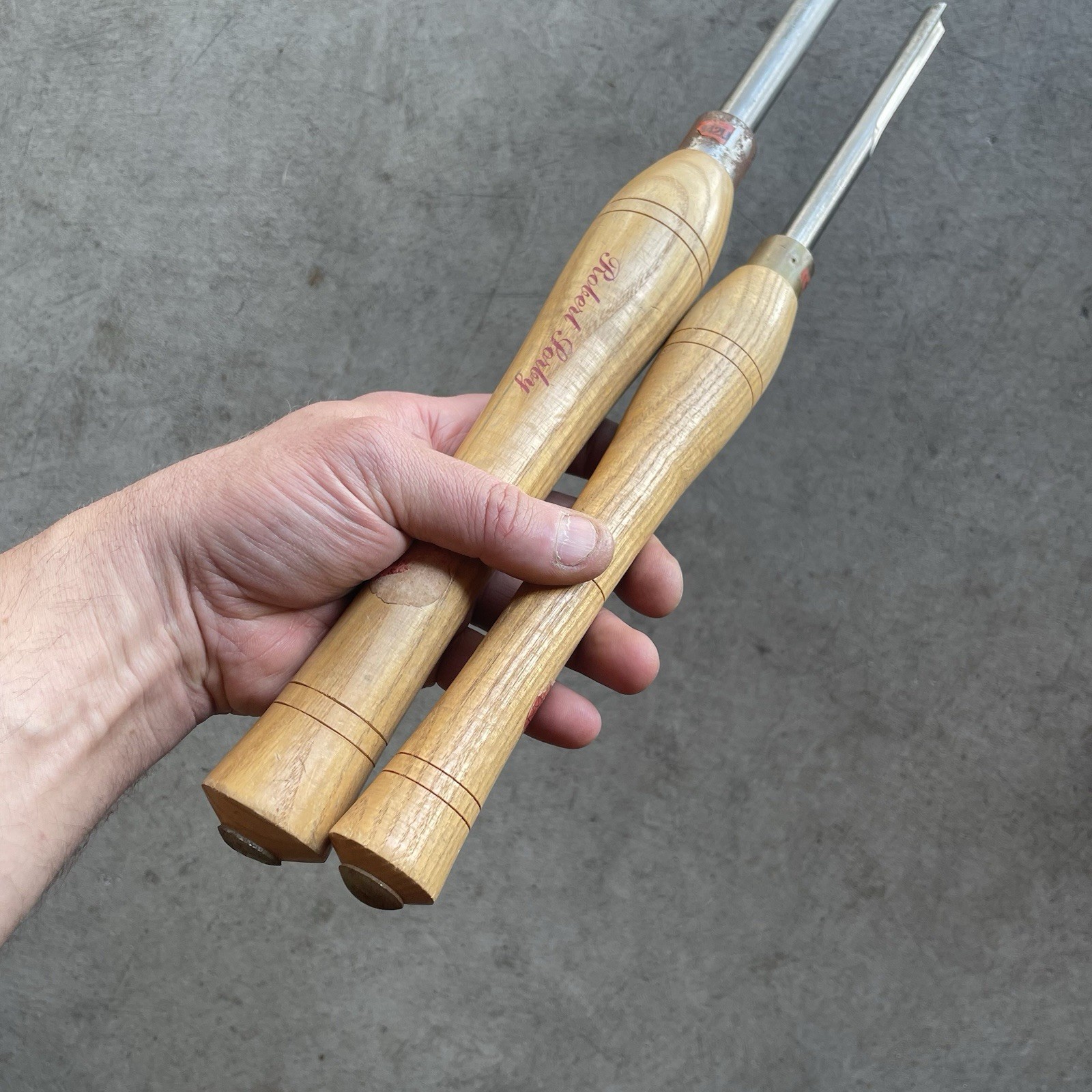 Lot Set of 2 Robert Sorby Lathe Gouges 842 LH (3/8") & 840LH (7/16")