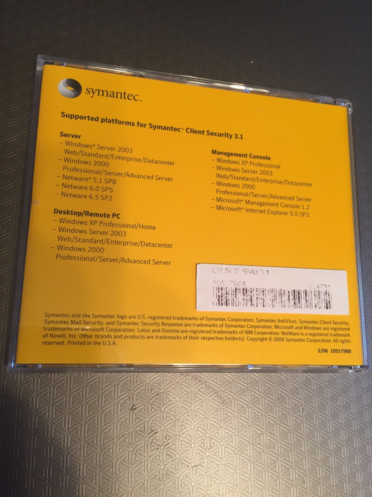 Symantec Client Security 3.1 Software