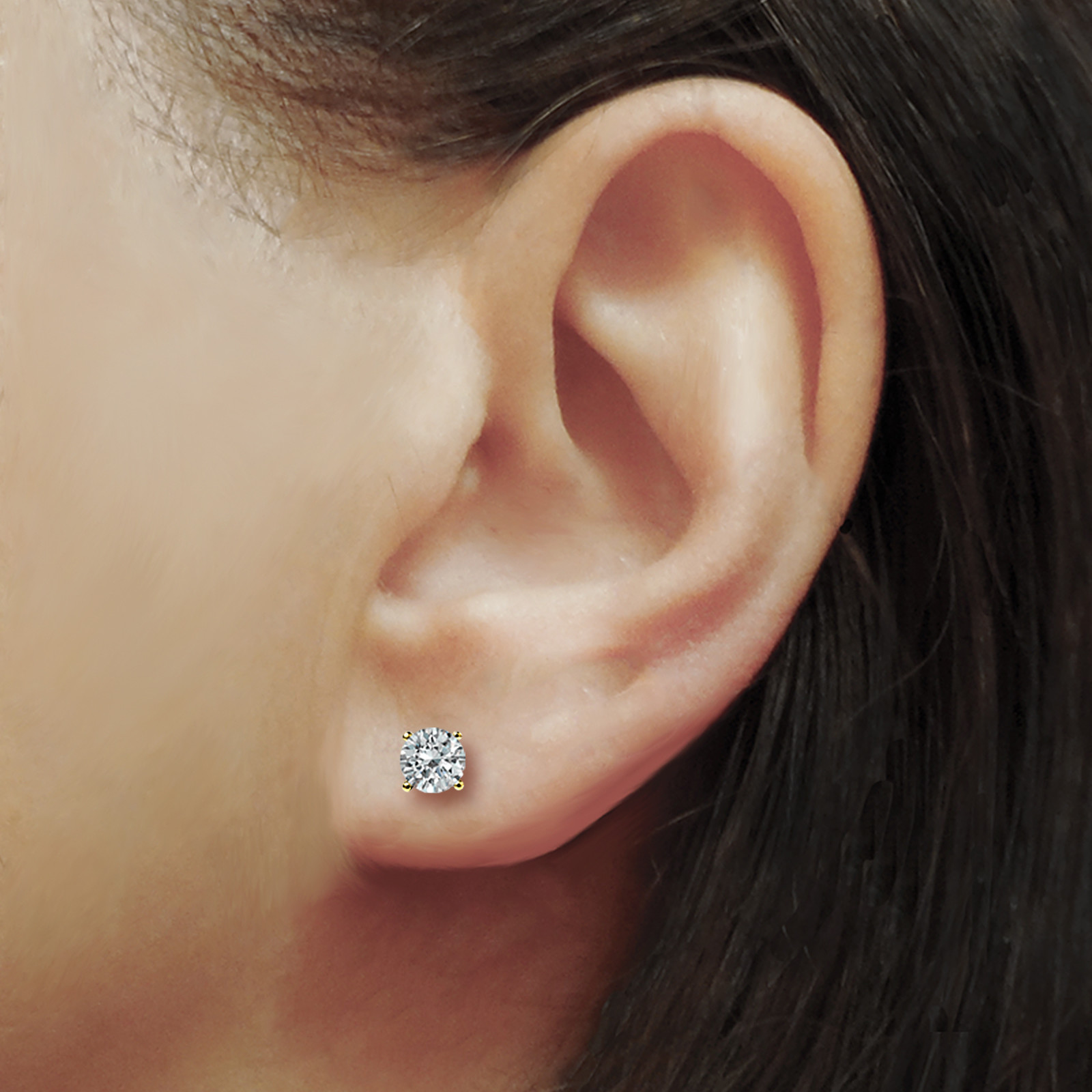 2 Carat Moissanite Studs Solid 14K Gold – Screw Backs – Certified GRA GIFT READY