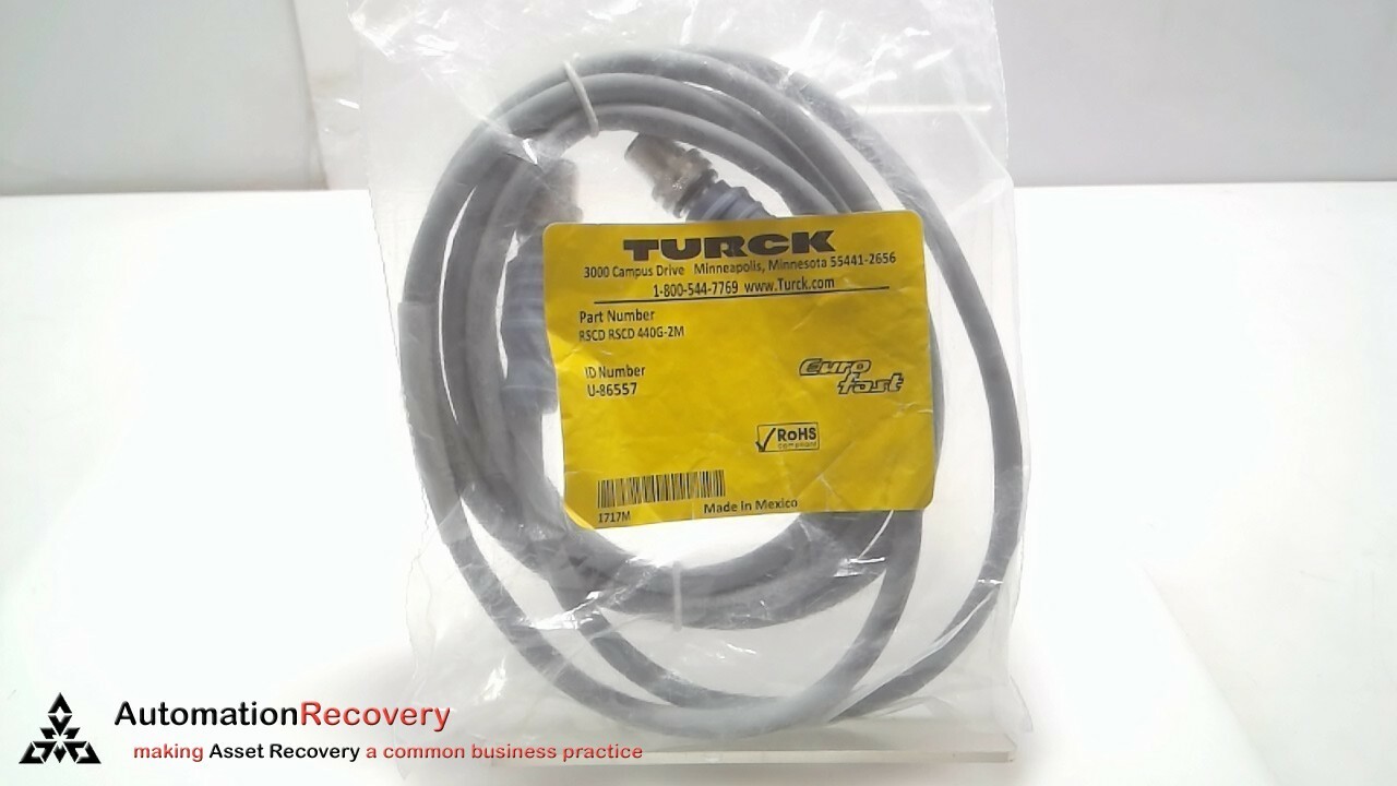 TURCK RSCD RSCD 440G-2M, ETHERNET CABLE ASSEMBLY, U-86557, NEW #298172