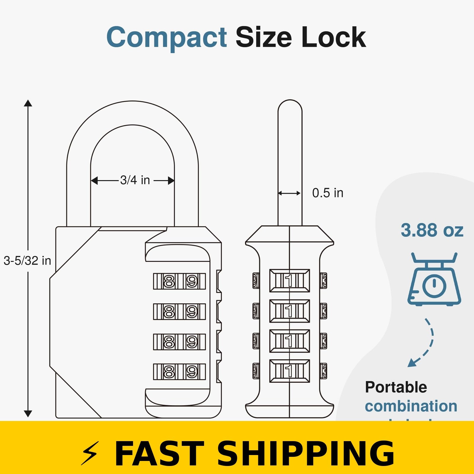 Puroma 4-Digit Waterproof Combination Padlock - Pink Rose
