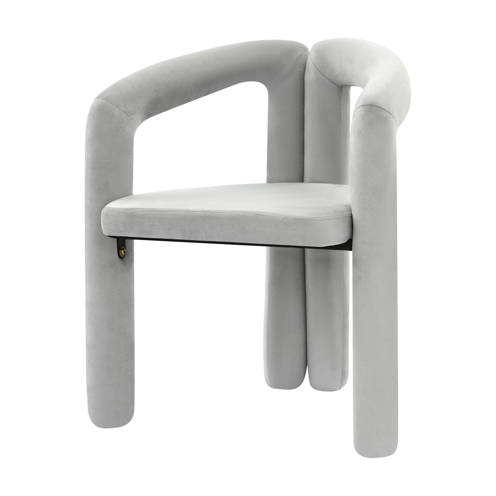 NEW! Modern Upholstered Seat Stool Makeup Vanity Chair w/Backrest Comfy Gray...