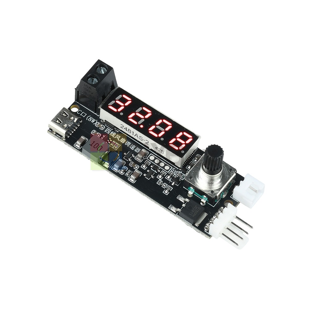 5V 12V 5A 4-Wire PWM Fan Speed Control Module Smart Temperature Control +Display
