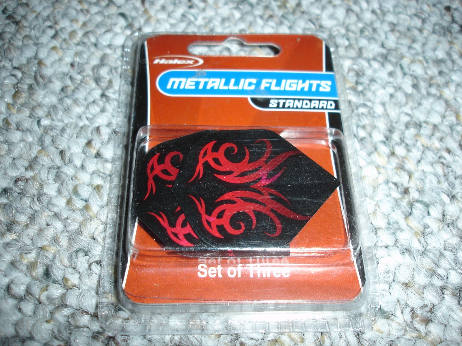 New Halex Metallic Flights Standards set of 3 red dart wings