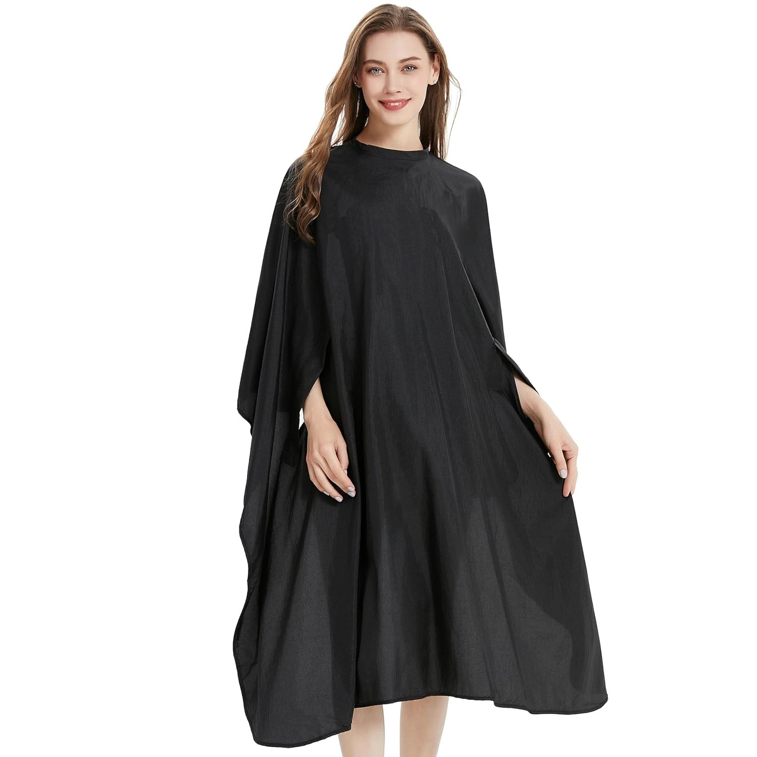 Professional Nylon Black Salon Cape - Haircutting Smock