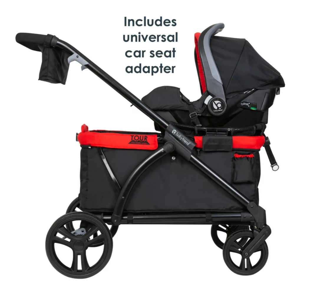Coche Para Bebes Cochecito Para Niños Convertible Pull Wagon Stroller Red NEW