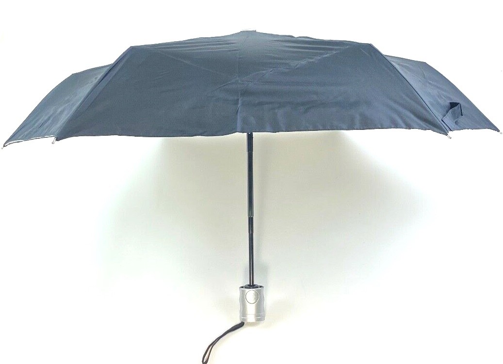 Shaper Image Compact Flat Travel Umbrella Auto Open Close UV Lining