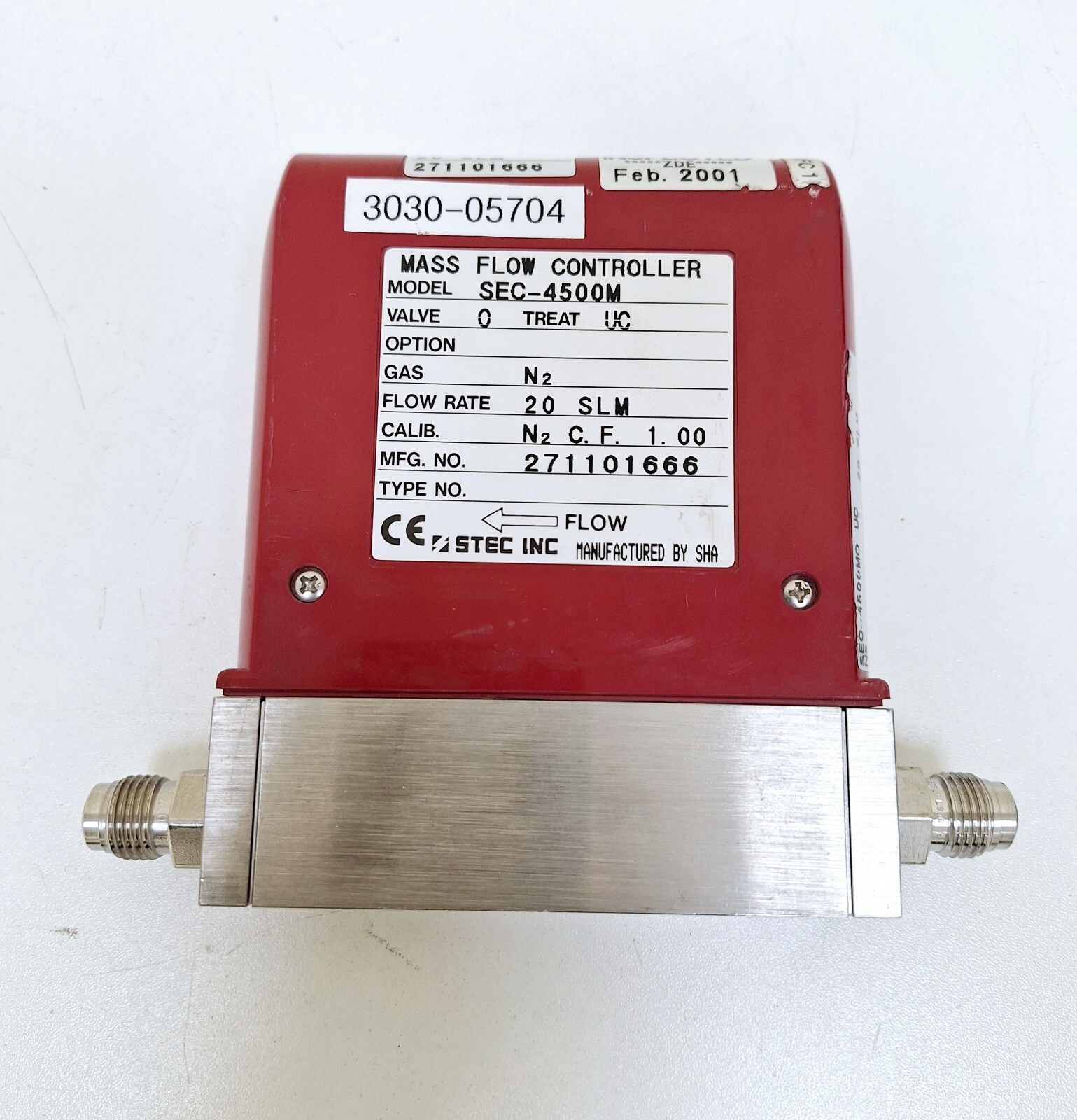 STEC SEC-4500M Mass Flow Controller 20 SLM