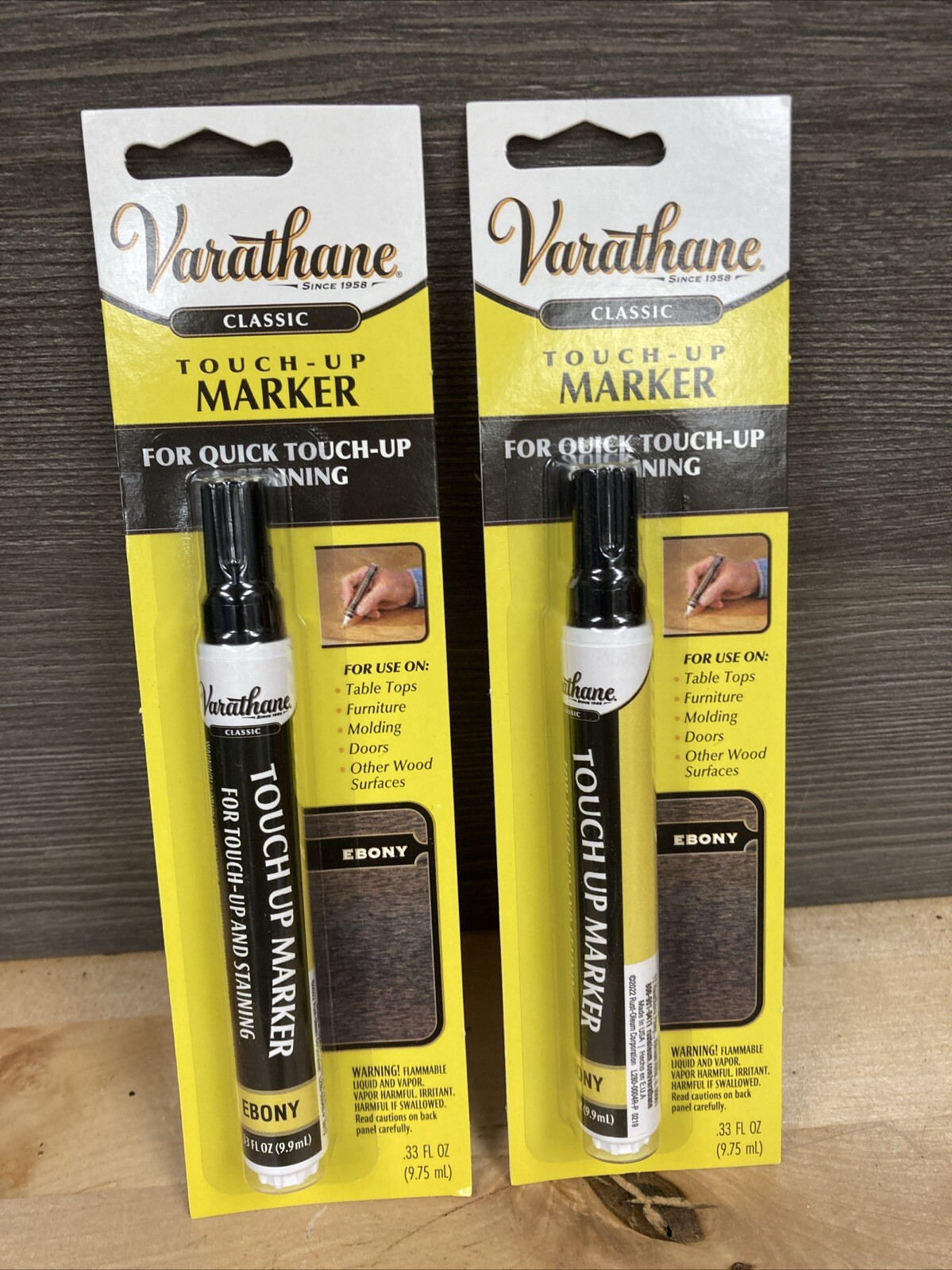 2 Pack Rustoleum Varathane Wood Furniture Touch Up Marker Ebony New