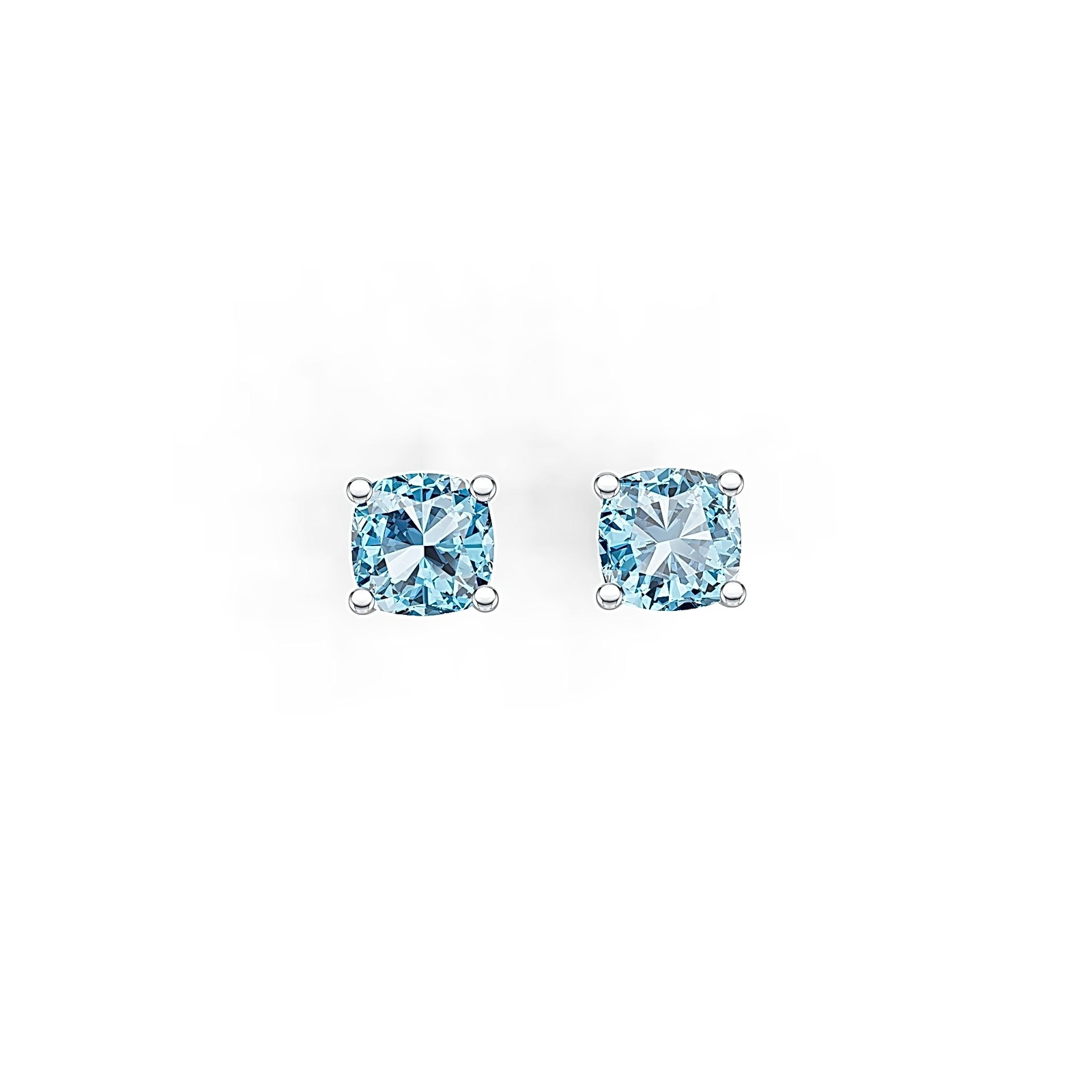 Sterling Silver Semi Mount Earrings Setting Cushion CU 6X6mm