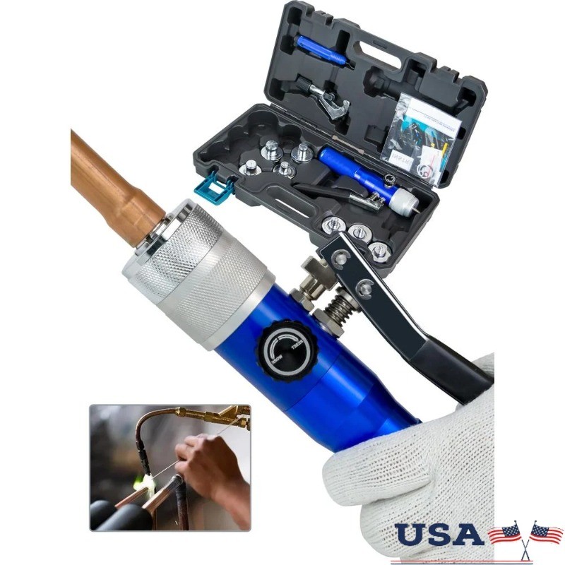 Hydraulic Swaging Tool Kit with Tube Cutter and Deburring Tool 7 Expander Heads
