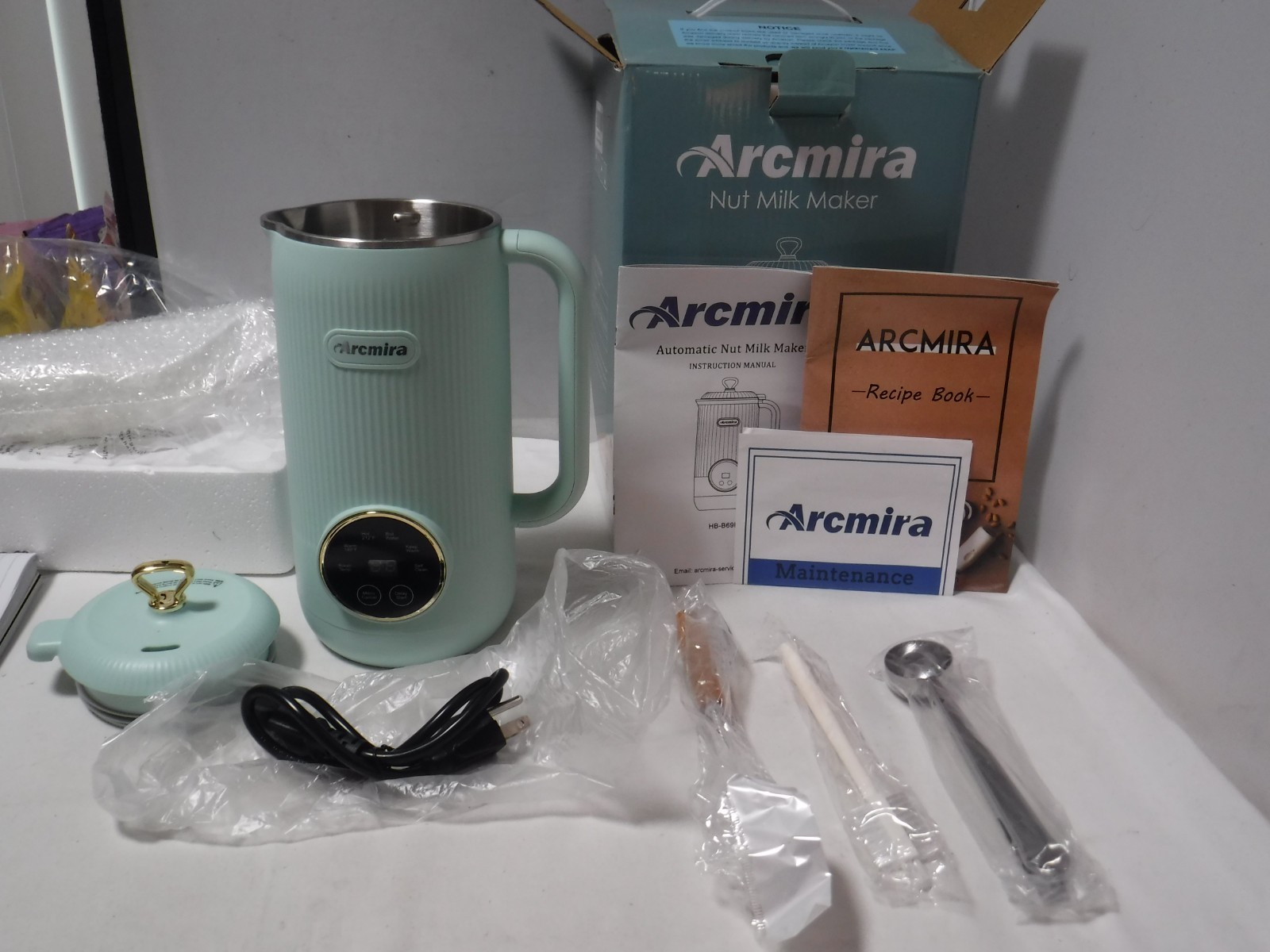Automatic Nut Milk Maker Homemade Almond, Soy, Oat, Arcmira Green 20 ounces