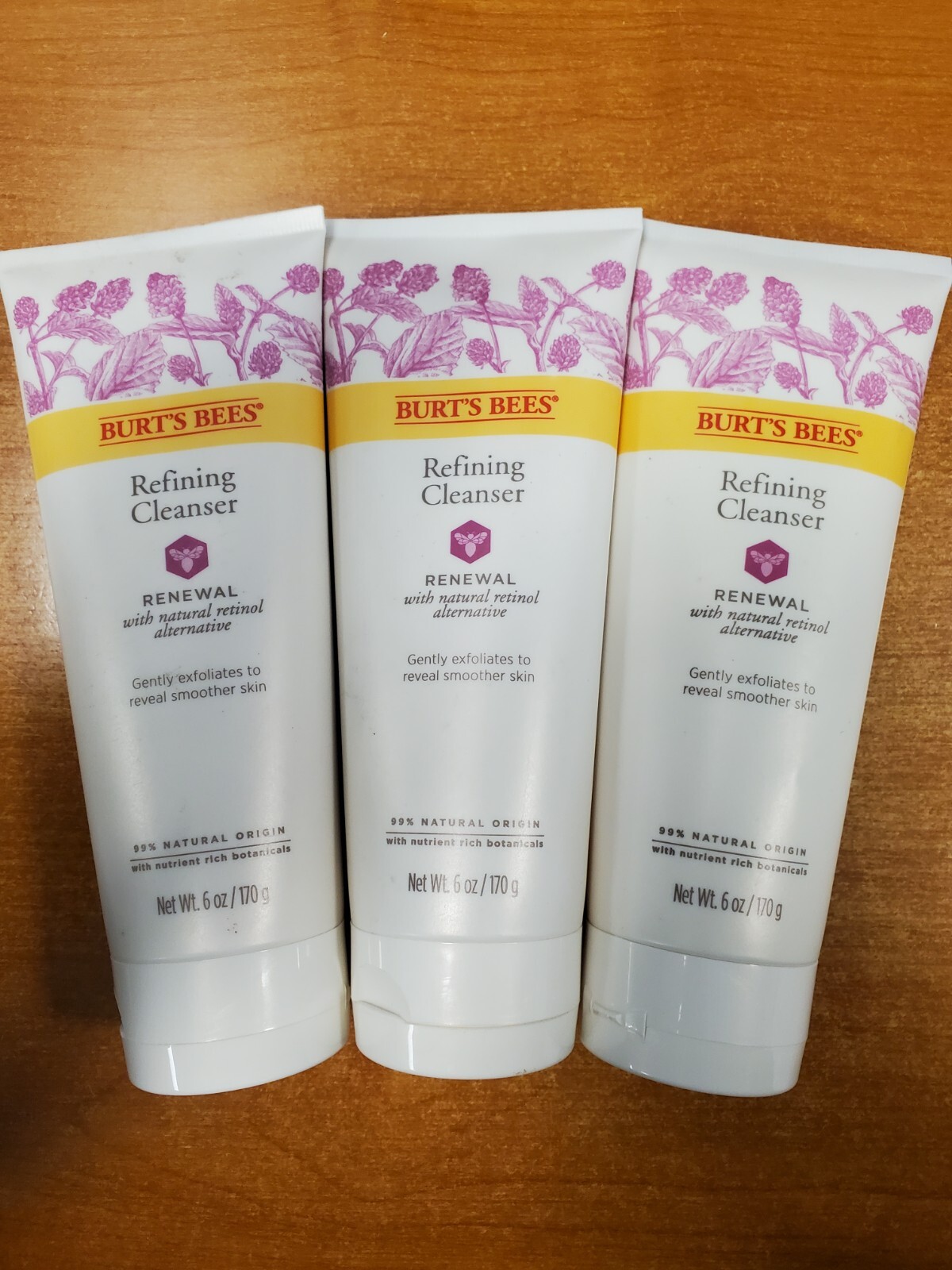3 Pack: Burt's Bees Refining Cleanser with RETINOL Alternative 6oz. (2521-R7P4b)