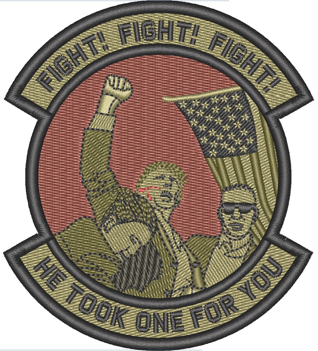 Trump 4” Commemorative Patch. Fight! He Took One For You! Mil-Spec OCP. 45! 47!