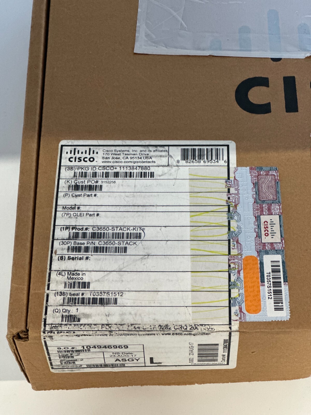 NEW Cisco C3650-STACK-KIT for Catalyst 3650 Ethernet Switch