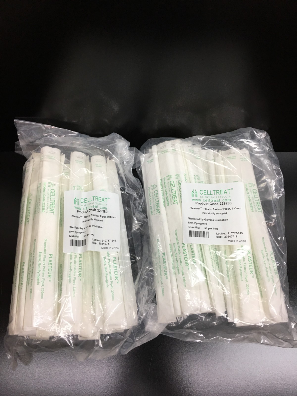Celltreat Cat No 229280 Plasteur Plastic Pasteur Pipet 230mm Lot 100 PCS