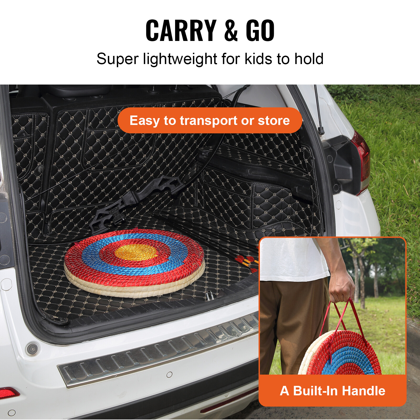 VEVOR 20" Archery Target Outdoor Arrow Target Solid Straw Target Shooting Bow