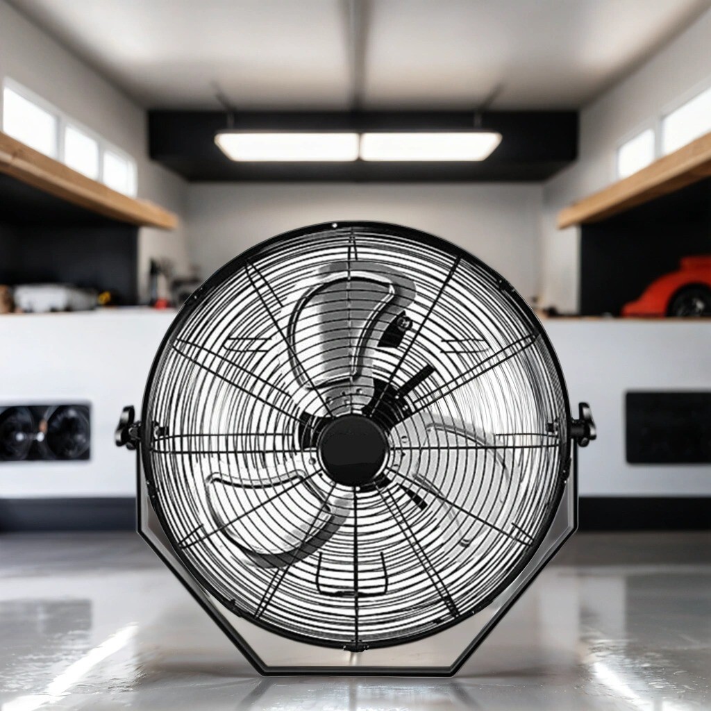 18 in. Black Industrial Wall Mount Fan 3-Speed Indoor/Outdoor Commercial