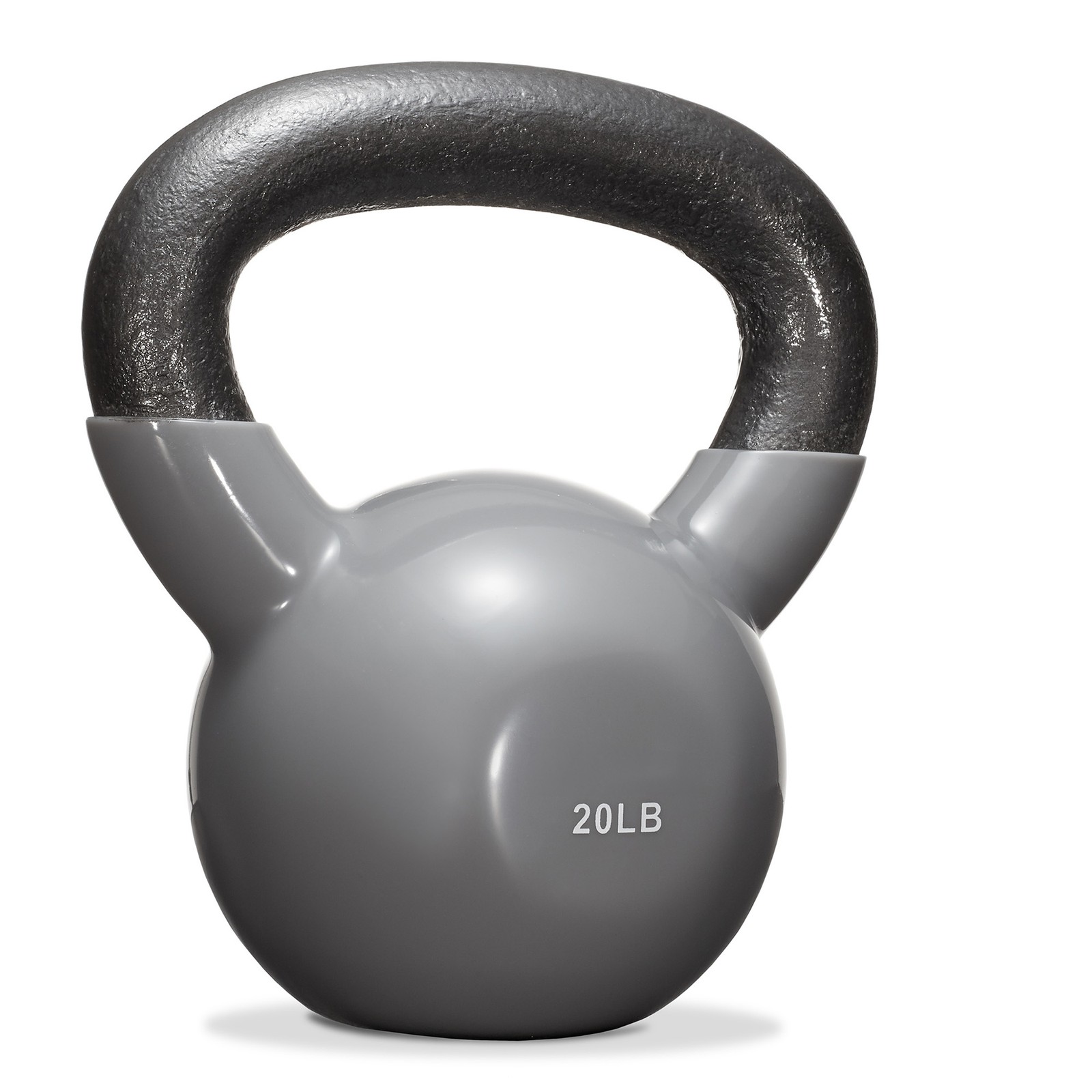 20 lb Vinyl Coated Cast Iron Kettlebell, 20 lbs