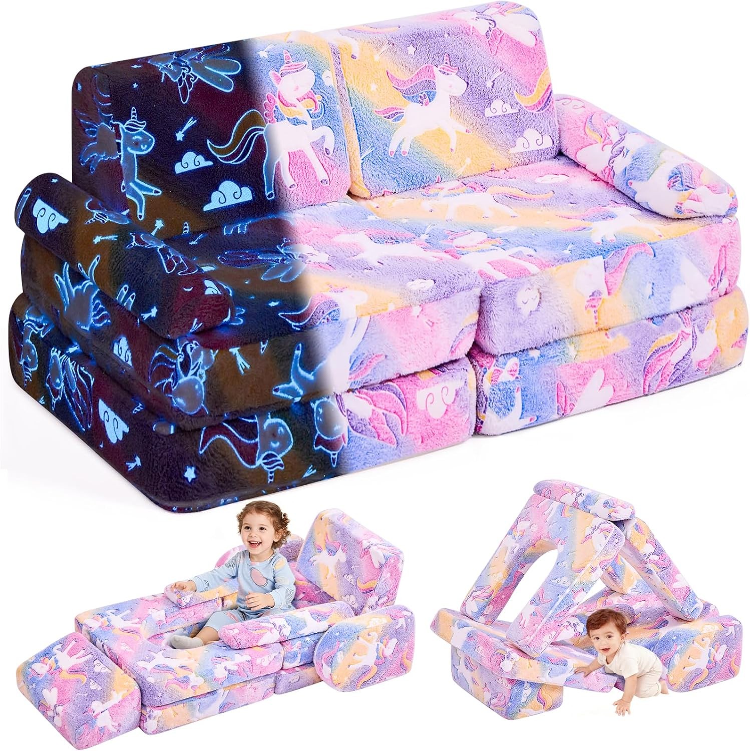 Modular Kids Play Couch,Toddler Couch Kids Sofa,Child Sectional Sofa,Bedroom &