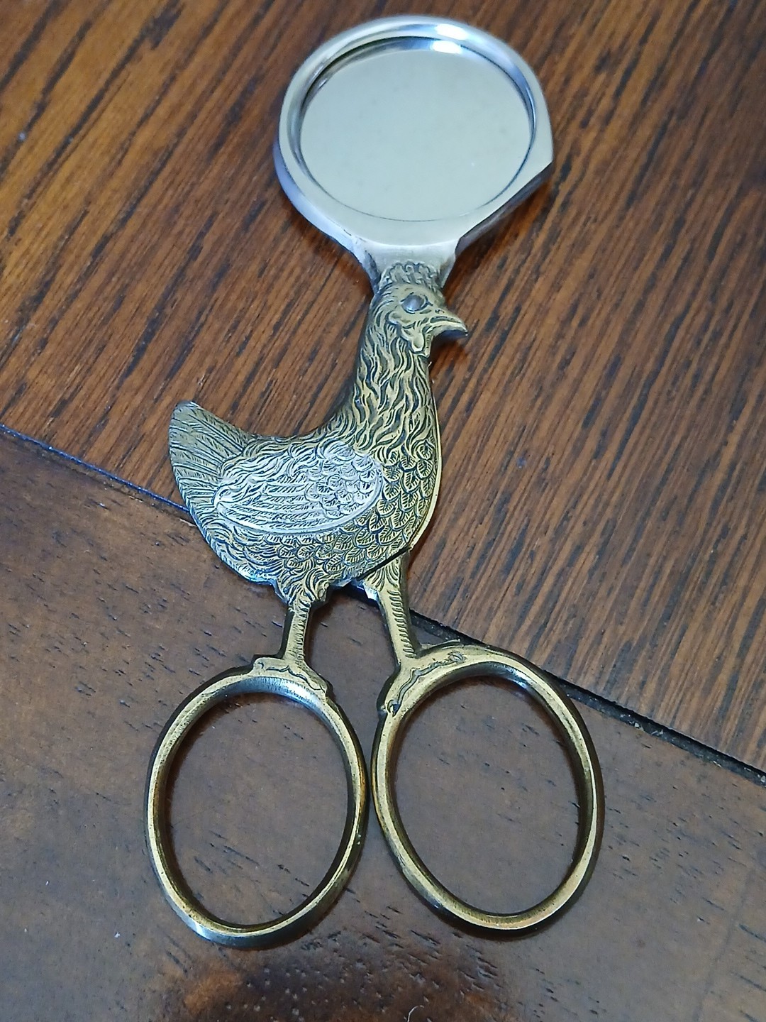 Dreizack Solingen Germany Egg Scissors Chicken Shaped Gold and Silver Tone
