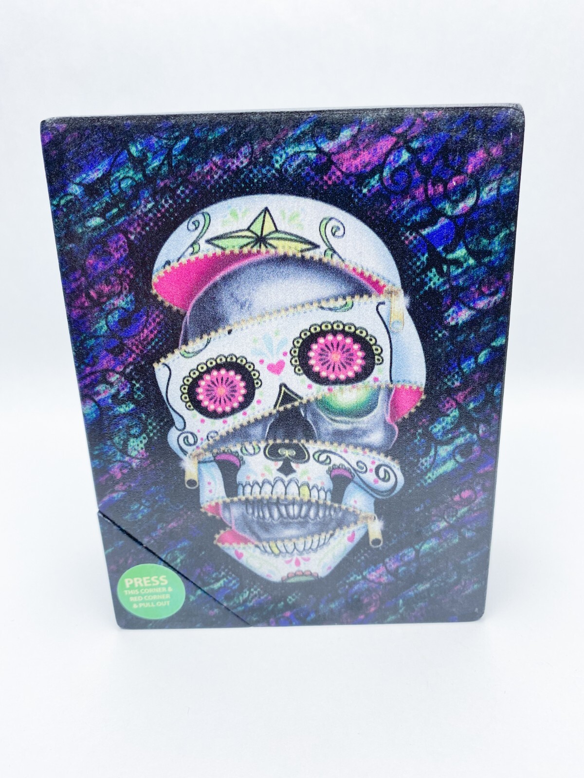 Sugar Skull Wood Magic Stash Storage Box - 5" X 4" X 1 7/8" Inches