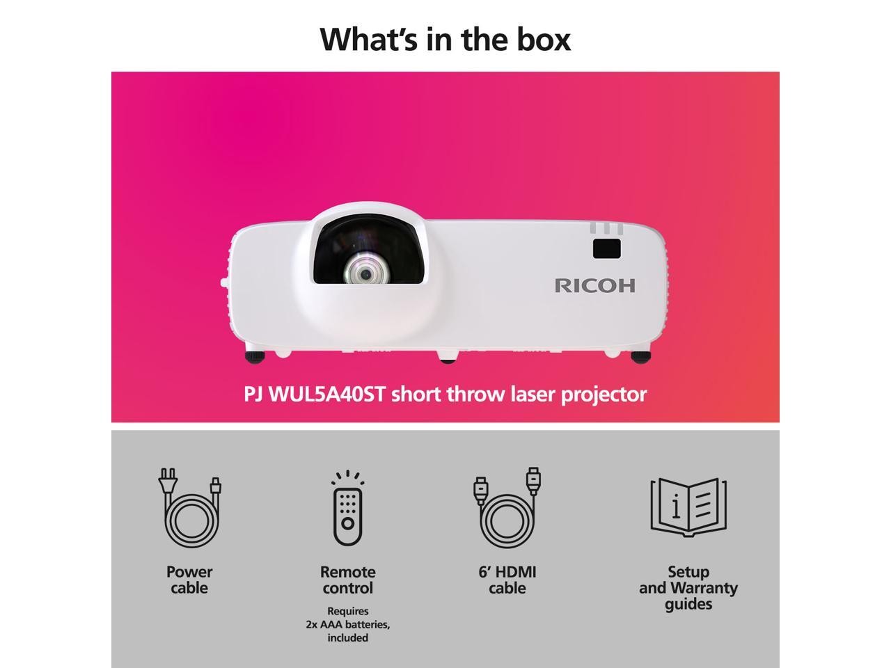 RICOH Short Throw Laser Projector PJ WUL5A40ST