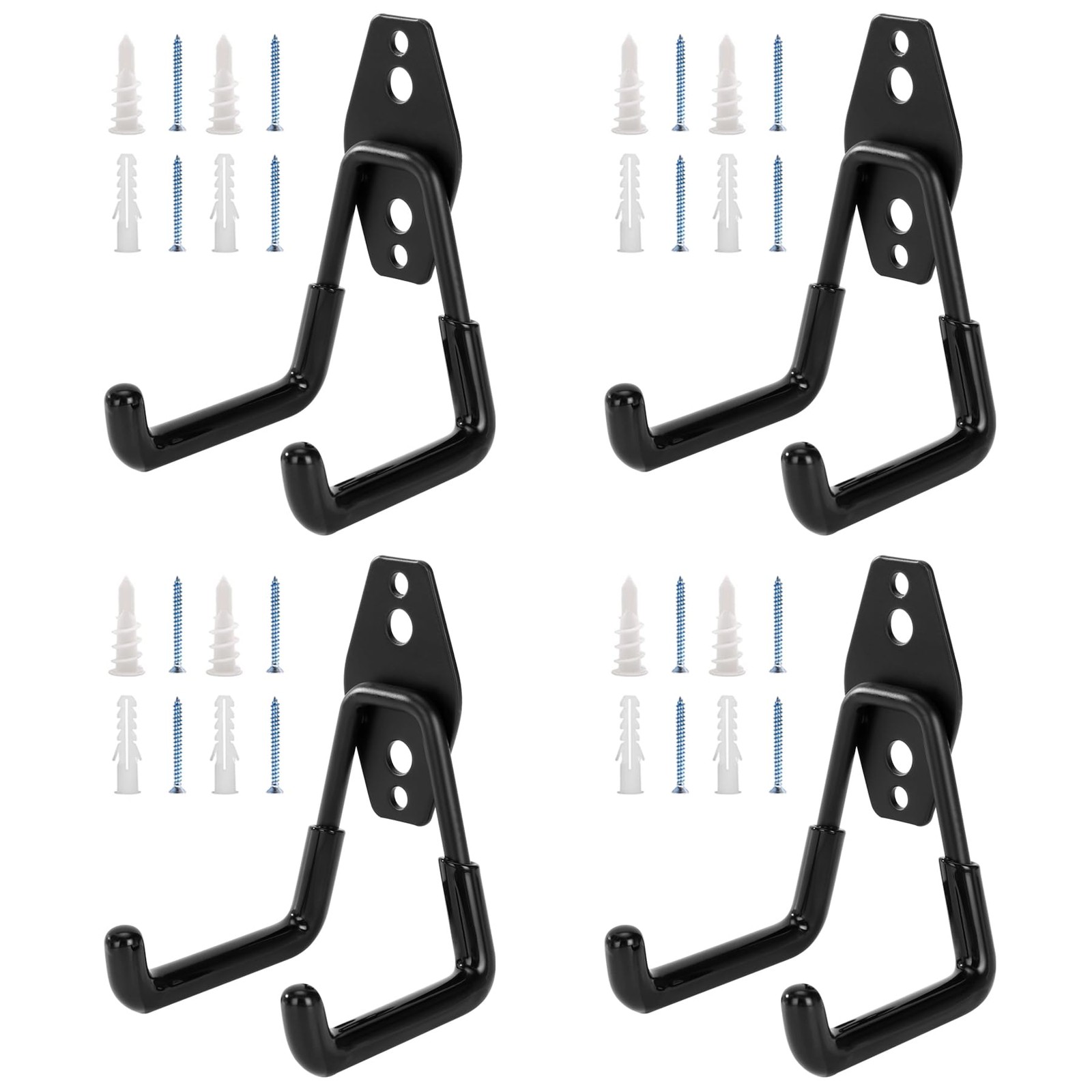 4 Pack Garage Hooks Heavy Duty, Garage Tool Organizer Wall Mount