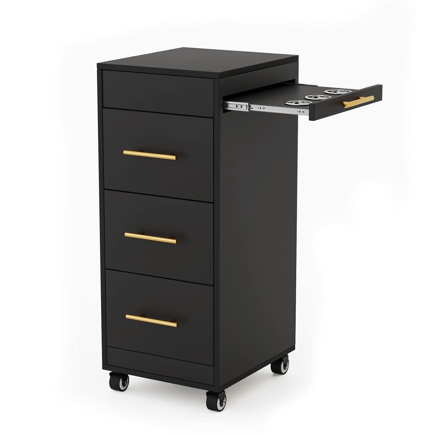 Hair Salon Storage Tool Cart Space Saving Salon Station Trolley Cart for Barber