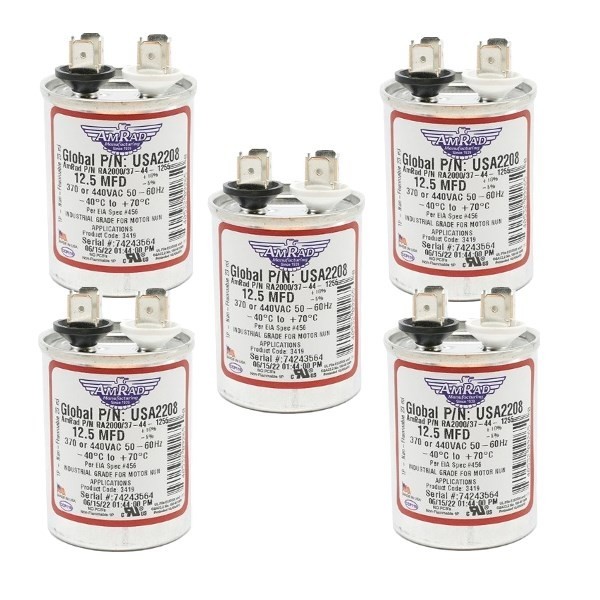 USA2208 12.5 uf/MFD 370-440 VAC volts Round Run Capacitor CBB65 50/60 Hz Lot-5