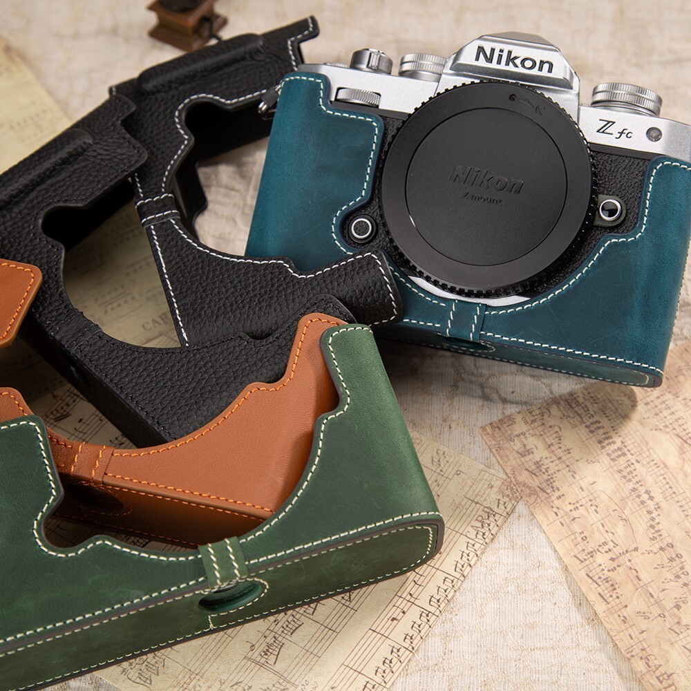 For Nikon ZFC Handmade Genuine Real Leather Half Camera Case Bag Cover Handgrip