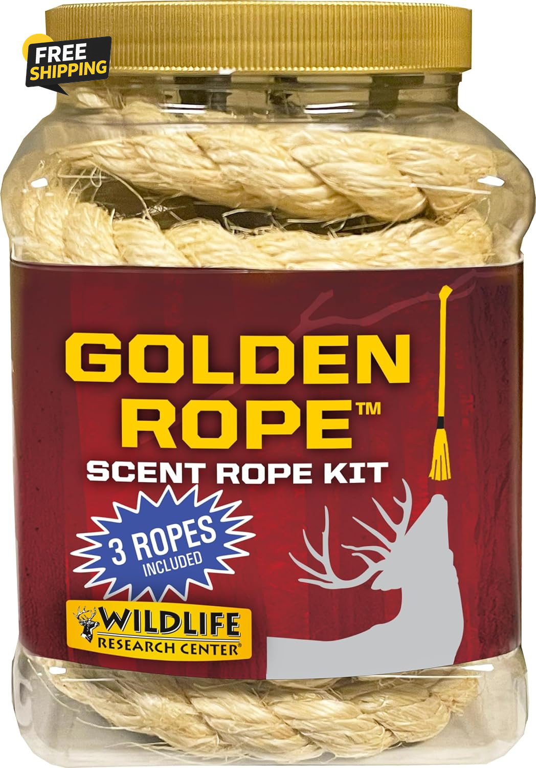 Golden Rope Scent Rope Kit – Rope Scrape Kit for Deer Hunting with 3 Ropes