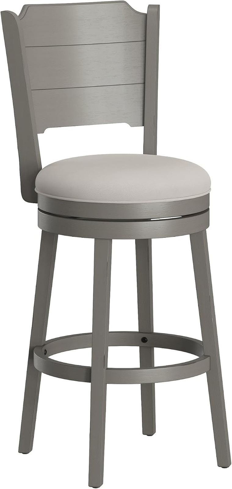 Clarion Wood Swivel Bar Height Stool, Distressed Gray